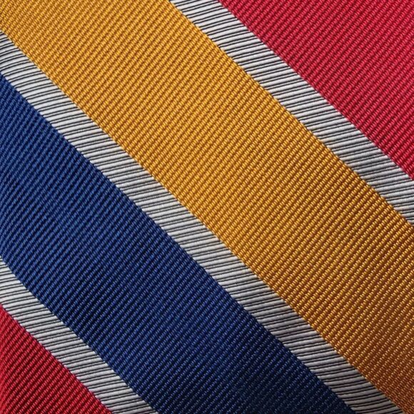 Ferrell Reed Men's Tie Vintage VTG Striped 100% Silk Woven Made By Hand Standard - Picture 3 of 4